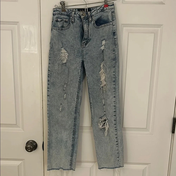 Indigo Rein Denim - Indigo Rein Distressed Light Blue Jeans size 00 ripped